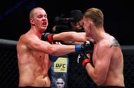 Struve (Left) got TKO'd by Volkov (Right).